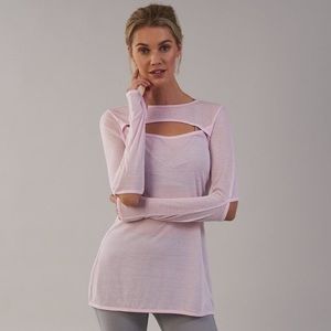 Gymshark cutout long sleeve chalk pink shirt S